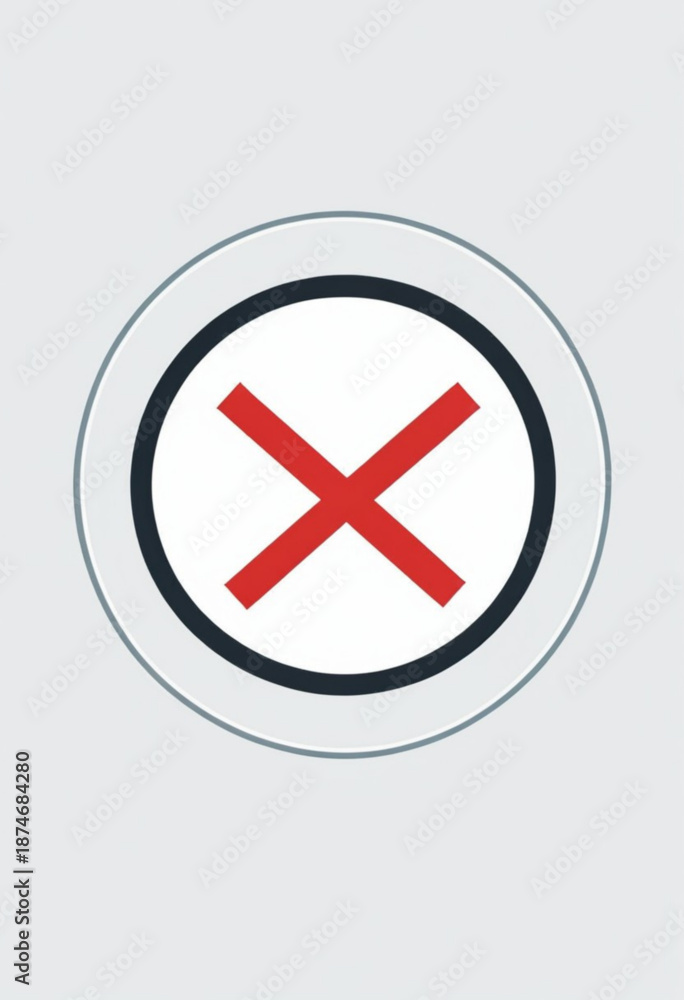 Obraz premium Red X in Circle