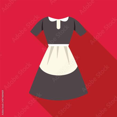 Traditional maid uniform with apron and collar illustrating cleaning service