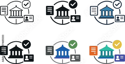 Image Generation. E-governance interface symbol portraying a centralized system that enables people to handle documentation,