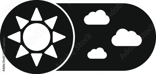 Toggle switch icon depicting sun for light mode and clouds for dark mode