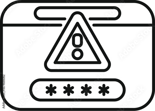 Login interface displaying an alert icon and incorrect password asterisks