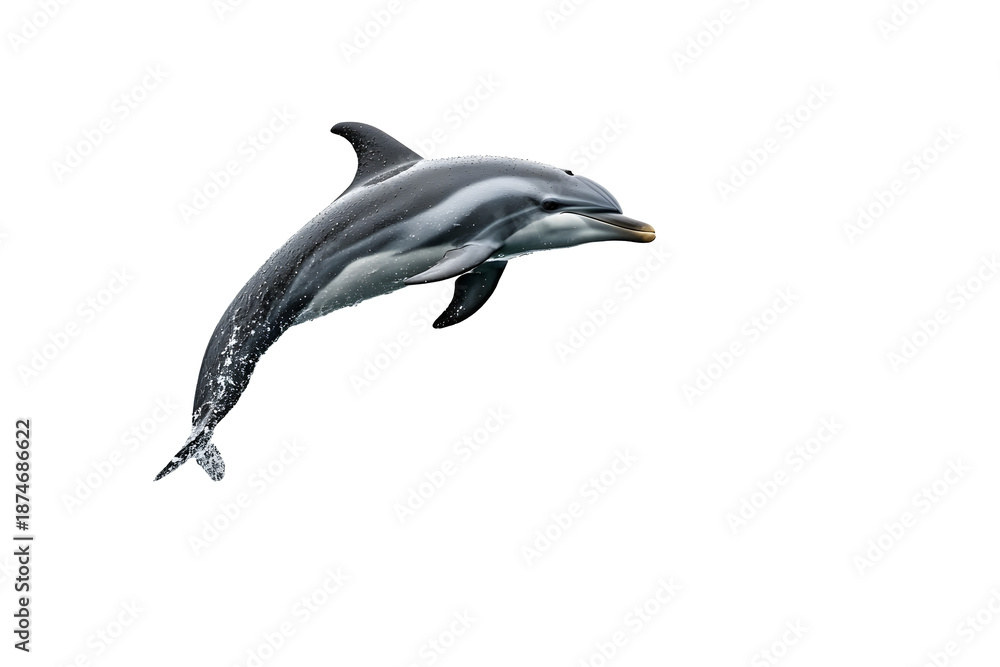 Obraz premium Leaping Dolphin isolated on white background