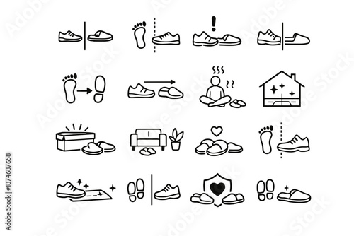 Habit outdoor icon habits shoes care mindful awareness separate vector footwear shoe