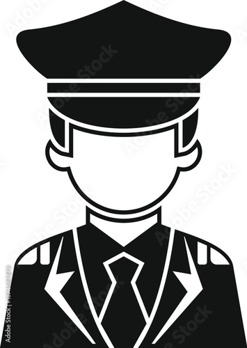 Pilot man wearing an official uniform representing aviation profession