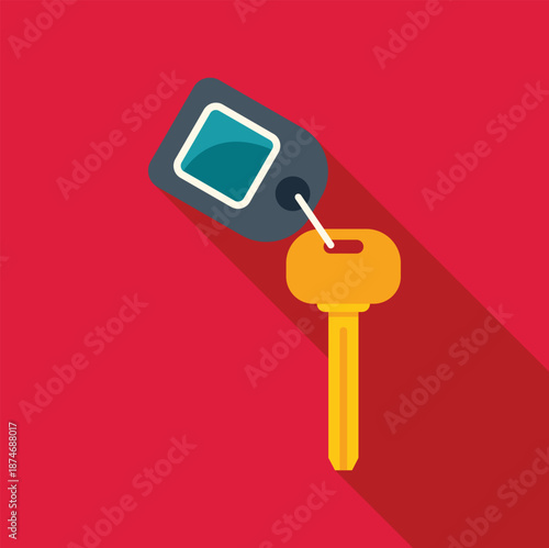 Car key with remote control fob for unlocking and starting vehicles