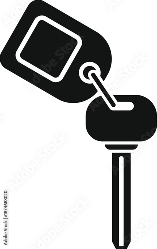 Driving new vehicle with remote car key and fob icon