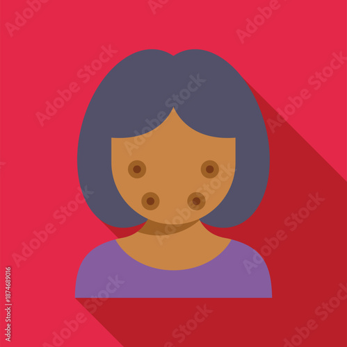 Woman avatar showing skin problems like pimples and acne