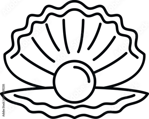 Oyster opening a textured shell, revealing a round pearl