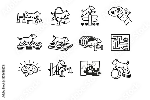 Dynamic obstacle vector stimulation movement thinking active pet obstacles icons icon path