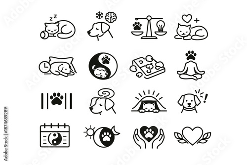 Stimulation routine care vector prevention recovery after icons icon rest calm play