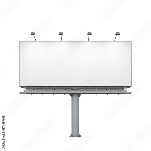 Blank billboard advertising space isolated on transparent background