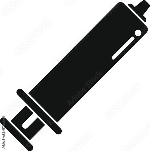 Syringe in silhouette icon form representing health and vaccination