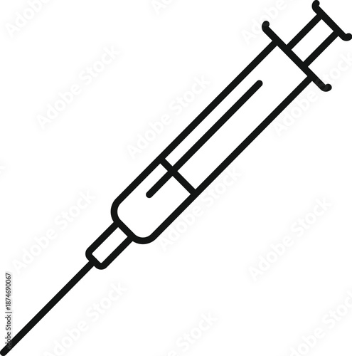 Syringe preparing for medical vaccination injection treatment