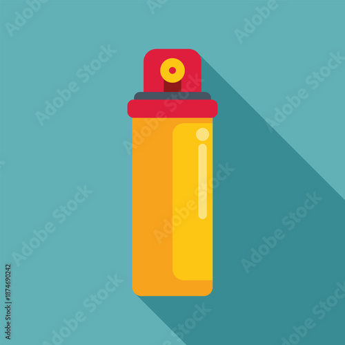 Pepper spray canister with a flat design, representing self defense and protection