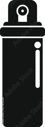 Aerosol pepper spray canister providing self defense in a simple icon style