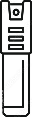 Stun gun representing safety and protection as an electroshock weapon in line art style