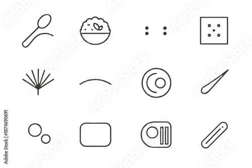 Topping decor minimalist angle food streak meal layout vector leaf icon dip