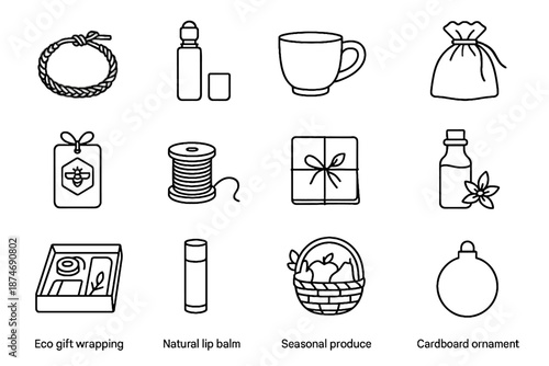 Icon cup zero beeswax glass gift vanilla kit napkin wrapping vector waste