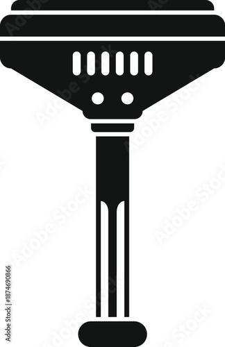 Black silhouette icon representing a outdoor floor lamp, standing on a white background