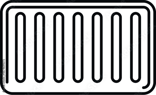 Radiator outline icon illustrating warmth, home heating, and climate control appliance