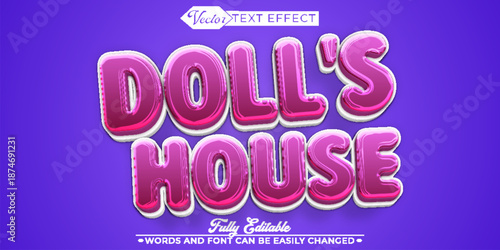  Dolls House Miniature Cute Vector Fully Editable Smart Object Text Effect