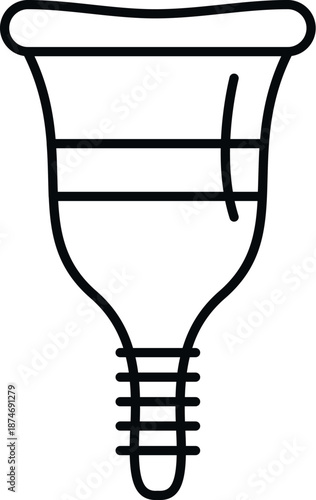 Menstrual cup icon representing feminine hygiene and eco friendly period care