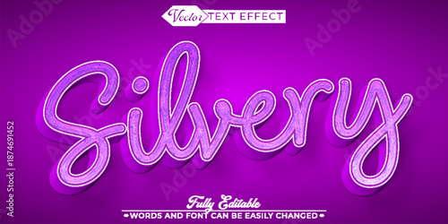  Silvery Metallic Shiny Vector Fully Editable Smart Object Text Effect