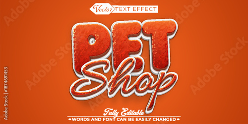  Pet Shop Cute Animal Vector Fully Editable Smart Object Text Effect