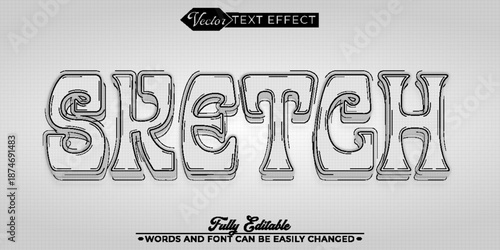  Sketch Handdrawn Art Vector Fully Editable Smart Object Text Effect