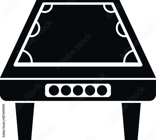 Billiards pool table with six pockets and side ball return, a vector icon
