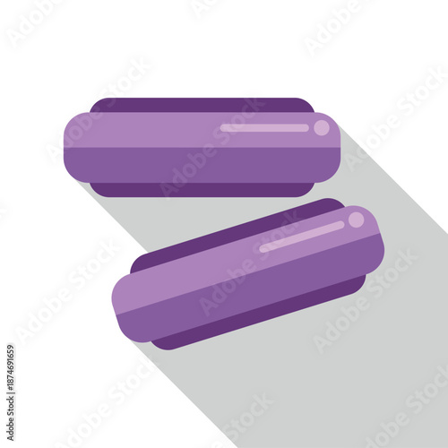 Hair curlers with long shadow on white background for hairstyling and beauty