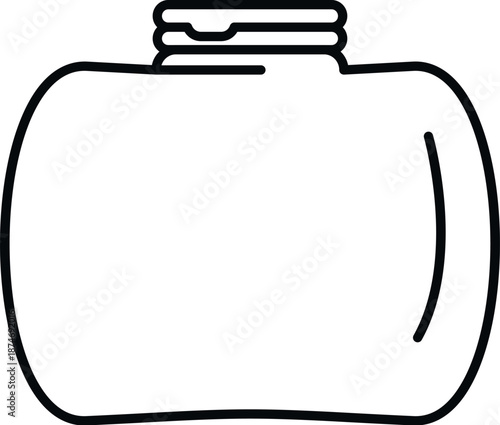 Flexible pouch showing packaging for food or liquid products with a cap