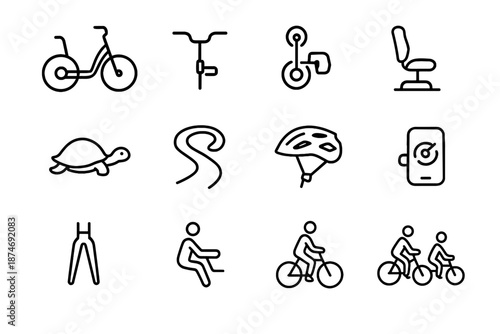 Upright cycle sport clip lightweight adaptive loop icons cycling icon vector slow