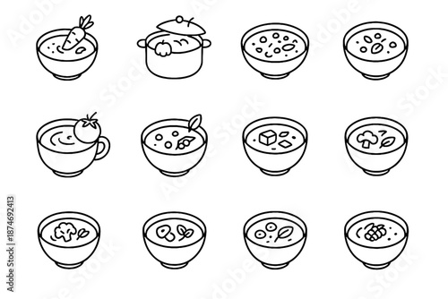 Potato icon icons vector soup cup minimalist pot miso zucchini cream tomato