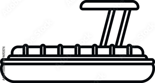 Pontoon boat vector icon on a white background, symbolizing water activities and leisure