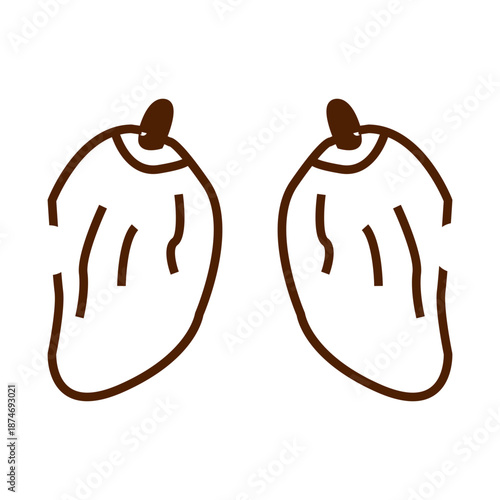 Pair of dates fruit outline icon for Ramadan Iftar