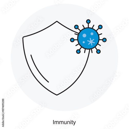 Immunity Icon, Boost Your Immune System, Natural Health Defense, Strong Body Wellness, vector