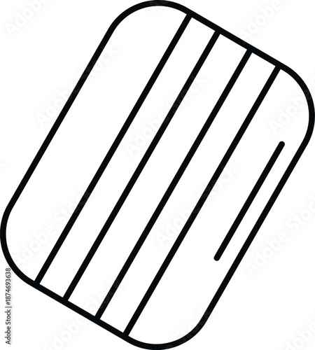 Soap bar outline icon representing personal hygiene and washing