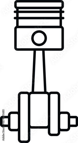 Engine piston connected to a crankshaft, representing core automotive mechanical components