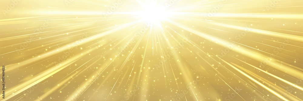 Obraz premium A radiant, abstract composition featuring golden light rays emanating from a central point