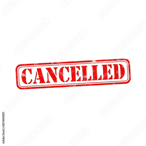 Cancelled stamp icon isolated on transparent background