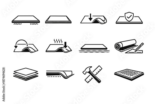 Construction safety edge focus icon vector resistance reliability design calm mat icons