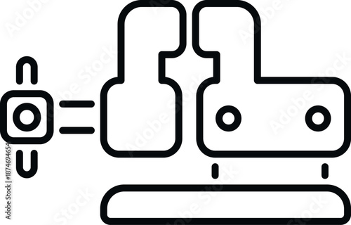 Brake pads and caliper clamping a disc, representing automotive stopping system