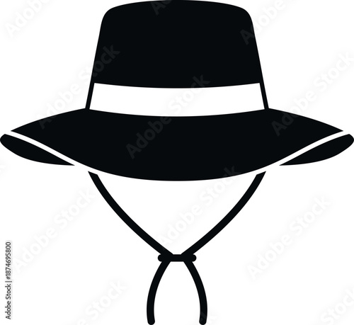 Safari hat with chin strap providing sun protection for outdoor activities