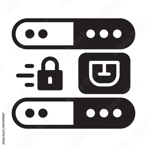 Secure login and data protection icons