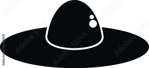 Flying saucer silhouette representing an unidentified flying object or alien spaceship