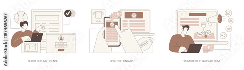 Sport betting isolated cartoon vector illustrations se