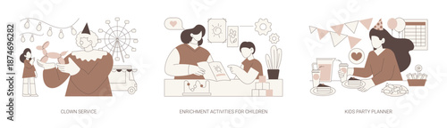 Services for kids isolated cartoon vector illustrations se