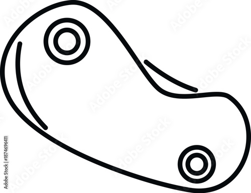 Bicycle saddle vector outline icon in a simple line art graphic style