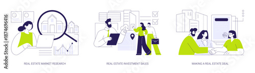 Real estate job isolated cartoon vector illustrations se